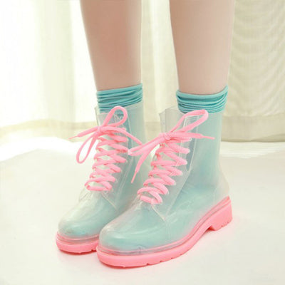 Colorful Strap Rubber Rain Boots PN1861
