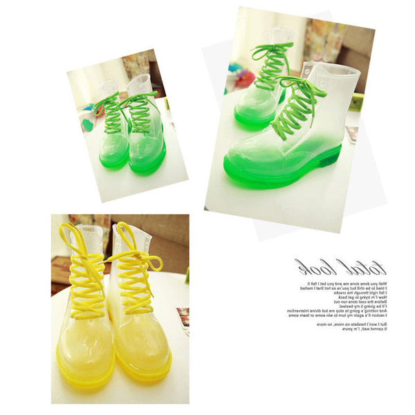 Colorful Strap Rubber Rain Boots PN1861