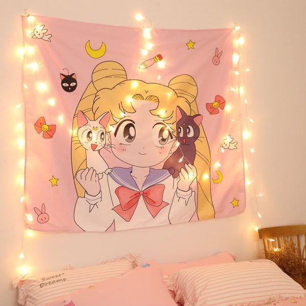 Sailor Moon And Luna Wall Table Mat PN0995