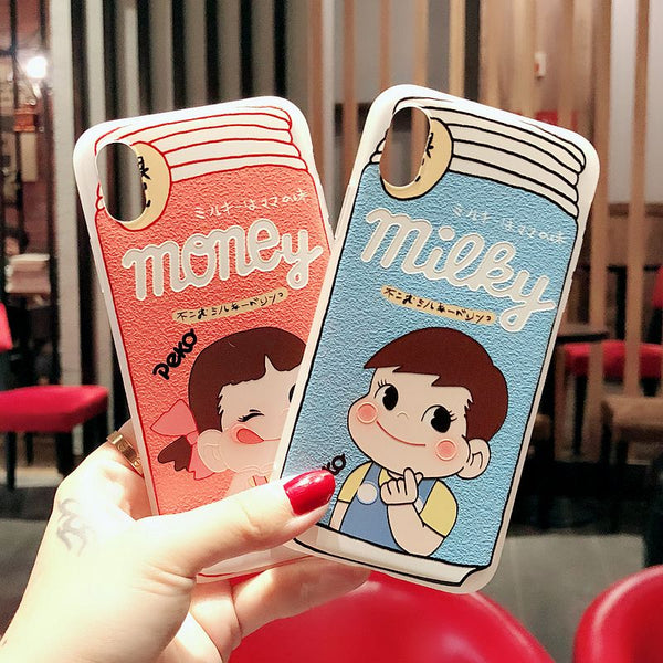 Kawaii Milky Phone Case for iphone 6/6s/6plus/7/7plus/8/8P/X/XS/XR/XS Max PN1798