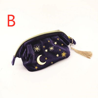 Embroidered Moon and Stars Makeup Bag PN1154