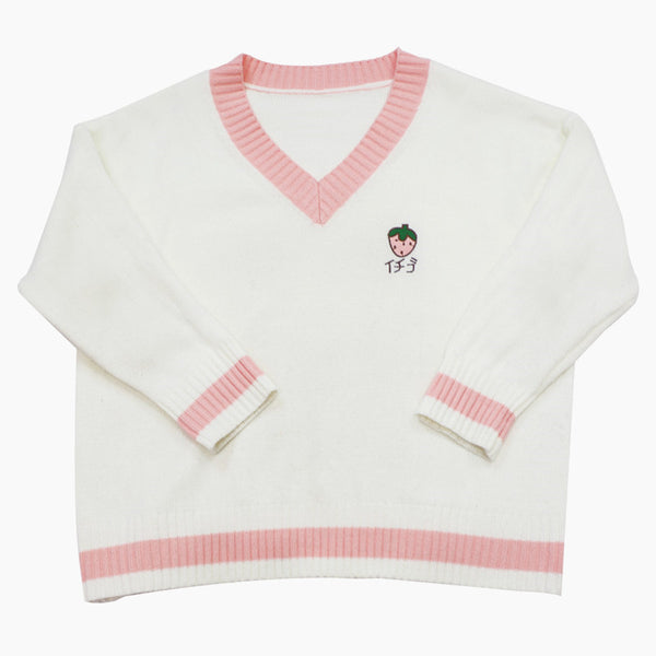 Sweet Strawberry and Peach V-neck Sweater PN1901