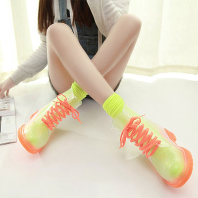 Colorful Strap Rubber Rain Boots PN1861