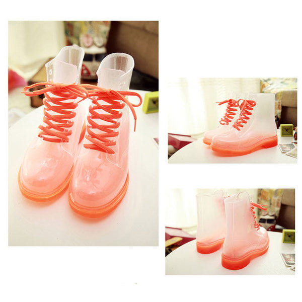 Colorful Strap Rubber Rain Boots PN1861