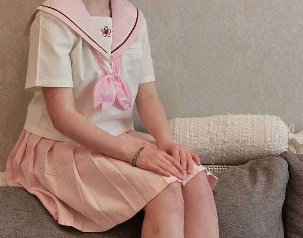 Fashion Sakura Embroidery Skirt and Top Set PN1474