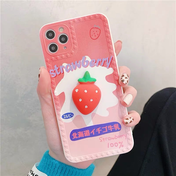 Strawberry And Pineapple Phone Case for iphone 7/7plus/8/8P/SE2/X/XS/XR/XS Max/11/11pro/11pro max/12/12mini/12pro/12pro max PN3748