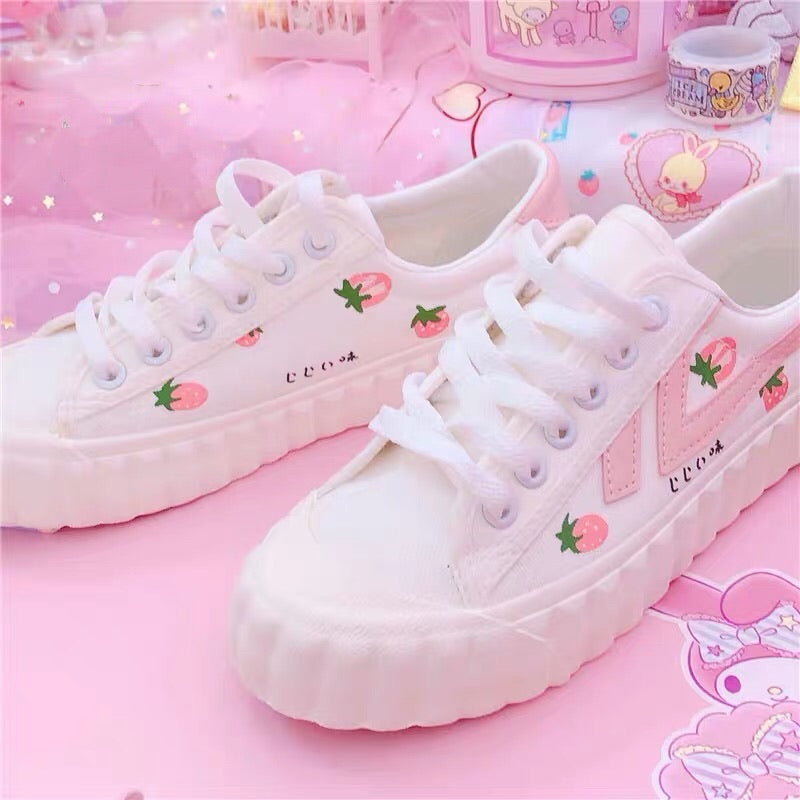 Kawaii Strawberry Canvas Shoes PN1199 – Pennycrafts