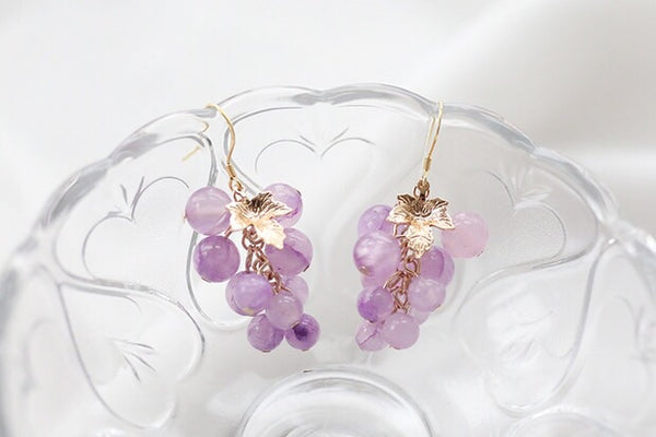 New Purple Grapes Earrings/Clips PN2523
