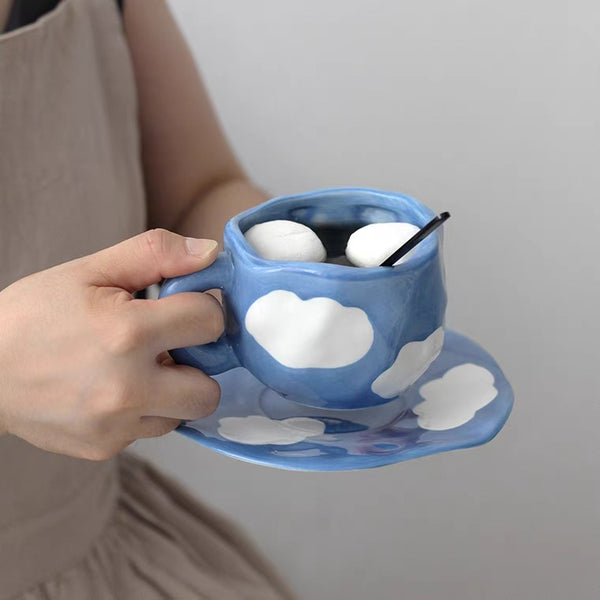 Cute Cloud Water Mug And plate PN5299