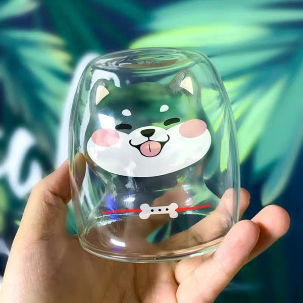 Kawaii Shiba Double Glass Water Cups PN1868