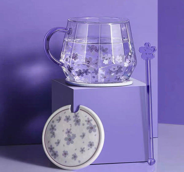 Cute Sakura Glass Water Cup Set PN4005
