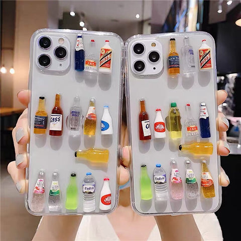 3D Bottle Phone Case for iphone 7/7plus/8/8P/X/XS/XR/XS Max/11/11pro/11pro max/12/12mini/12pro/12pro max PN2540
