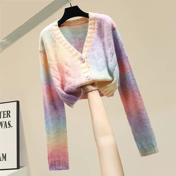 Fashion Rainbow Short Sweater PN3850