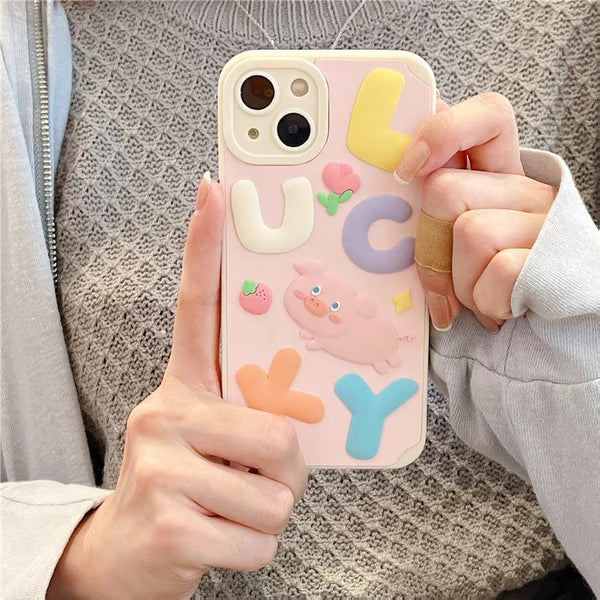 Cute Pig Phone Case for iphone X/XS/XR/11/11pro max/12/12pro/12pro max/13/13pro/13pro max/14/14pro /14pro max/14 plus PN5298